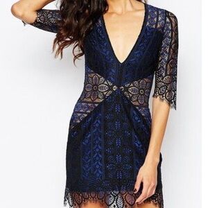 FOR LOVE AND LEMONS Lace V-Neck Dress